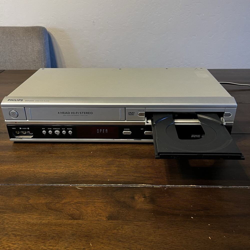 Philips DVP3050V VCR/DVD Combo Player / VHS Recorder Only TESTED No Remote